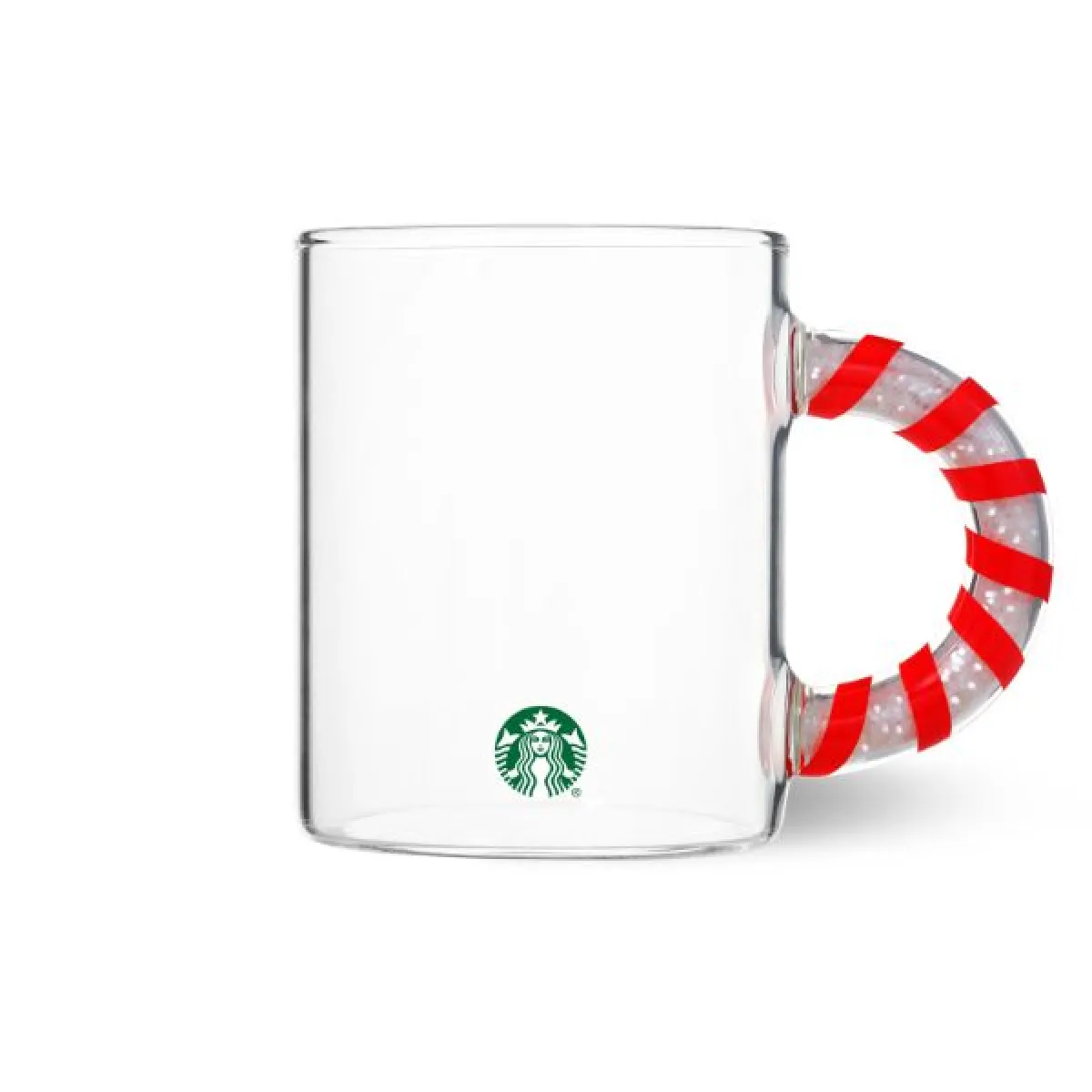 Mug Glass Candy Cane